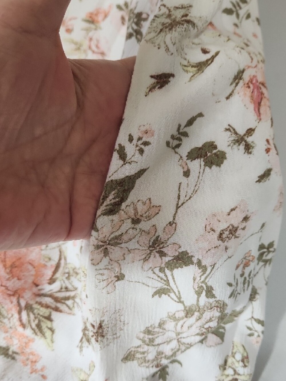 Frye Cream Maxi Dress with Pink & Olive Floral - Picture 8 of 9
